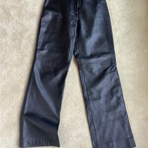 Buttery soft lined black leather pants.  Sz 8